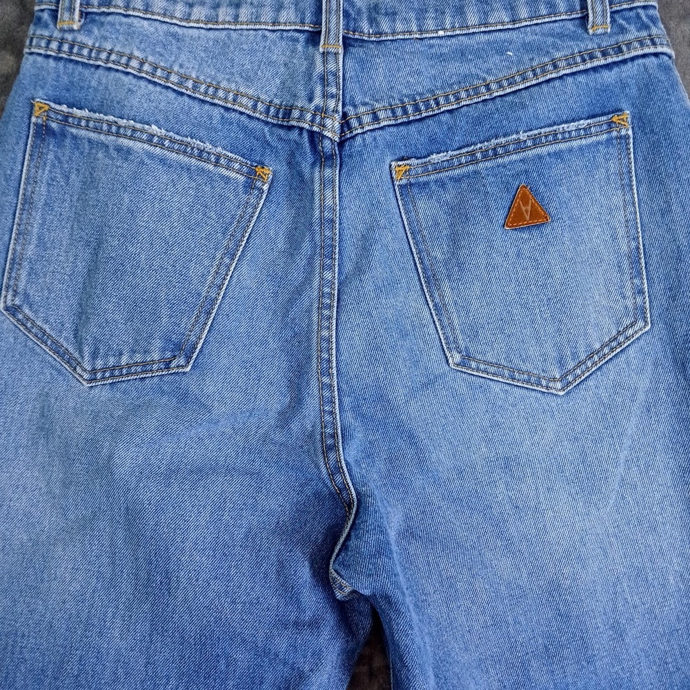 Abrand Jeans Womens 10/28 Blue Venice Straight Distressed Ripped Raw Hem Denim - Picture 5 of 9